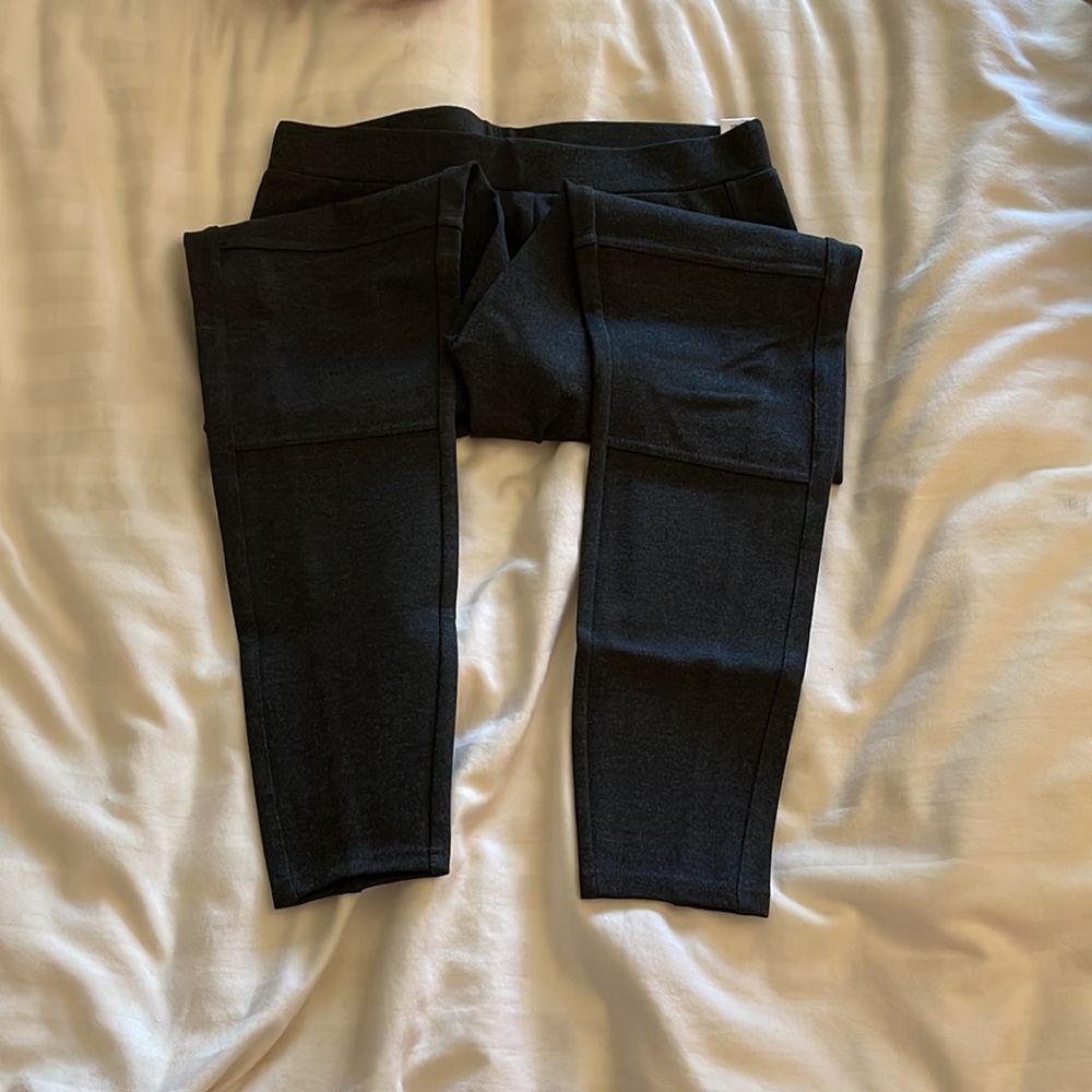 Charcoal gray leggings. Heavy rayon blend. M. Brand unknown - Picture 2 of 4